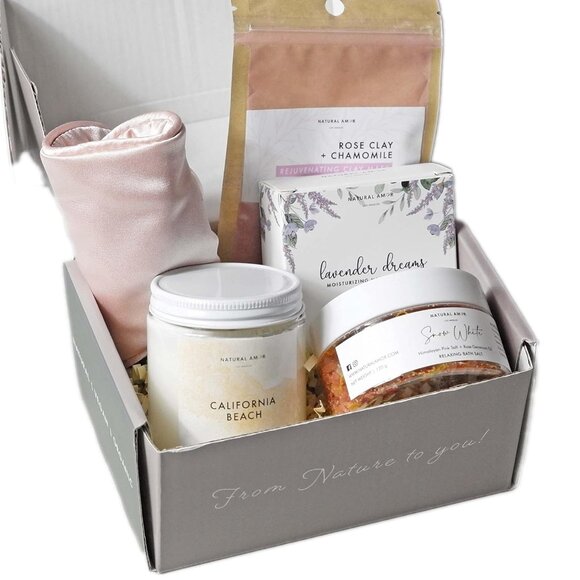 Natural Amor Handmade Spa Gift Set, Relaxing 5pcs Self Handmade Skin Care Sets G - Picture 1 of 8
